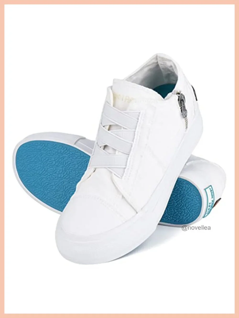 Women's Hidden Wedge Sneakers Canvas Platform Side Zipper Shoes